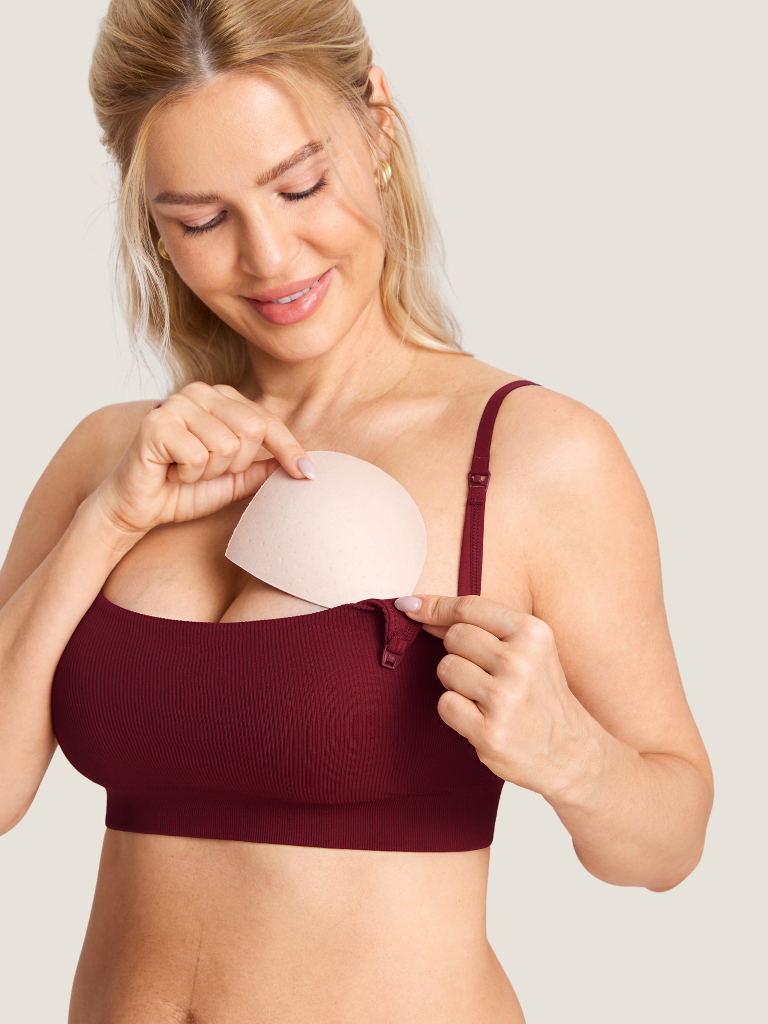 MOMANDA Women's Ribbed Scoop Nursing Bralette Andorra