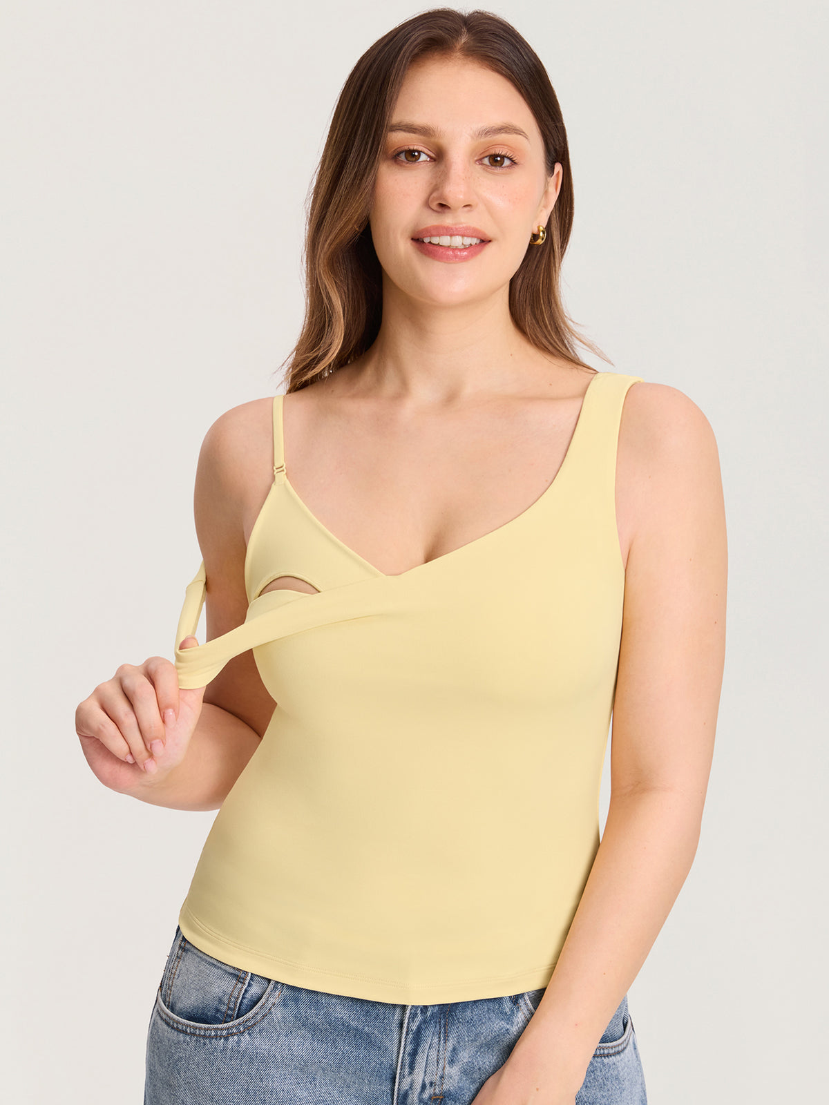 Natrelax® Inner Dropdown Layer Nursing Tank - Waist Length